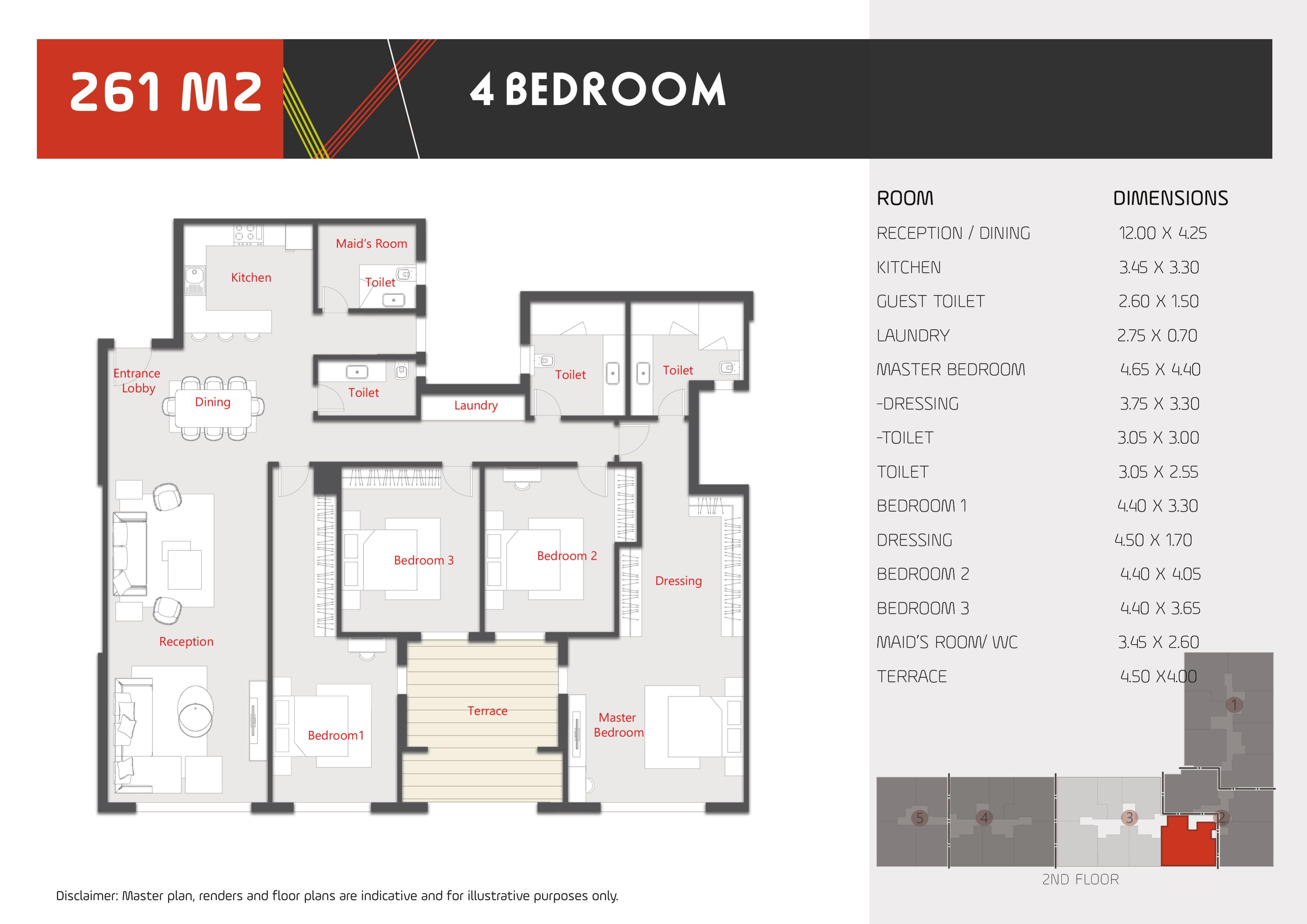 Floor plan for apartment at Al Karma Kay
