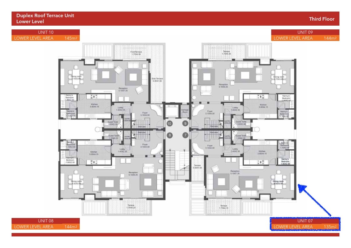 Floor plan for duplex at Eastown Residence