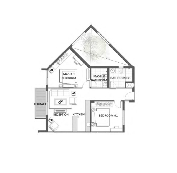 Floor plan for chalet at Jefaira