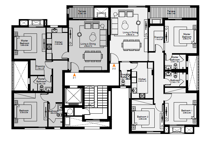 Floor plan for apartment at O West Orascom