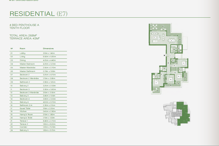 Floor plan for penthouse at ZED