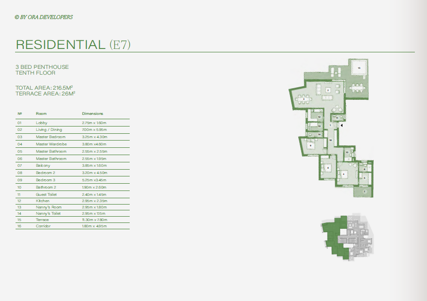 Floor plan for penthouse at ZED