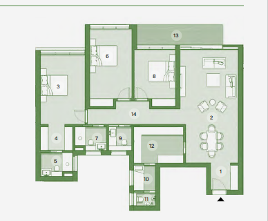Floor plan for apartment at ZED