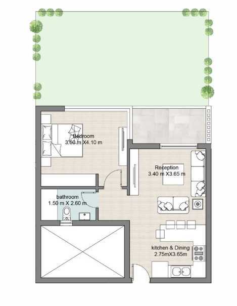 Floor plan for chalet at Hyde Park North - Seashore