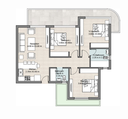 Floor plan for chalet at Hyde Park North - Seashore