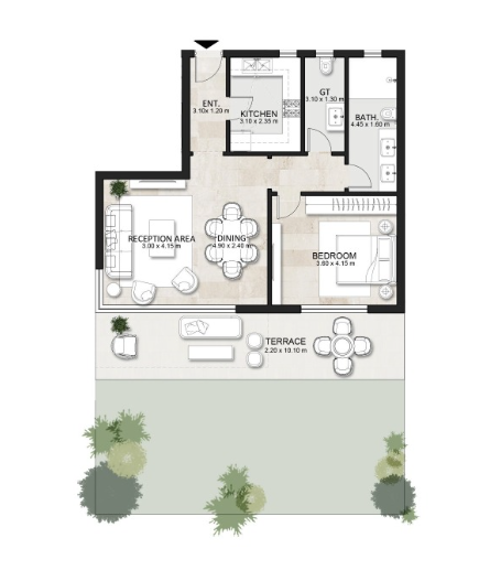 Floor plan for apartment at Garden Lakes
