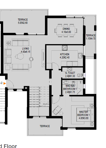 Floor plan for duplex at O West Orascom