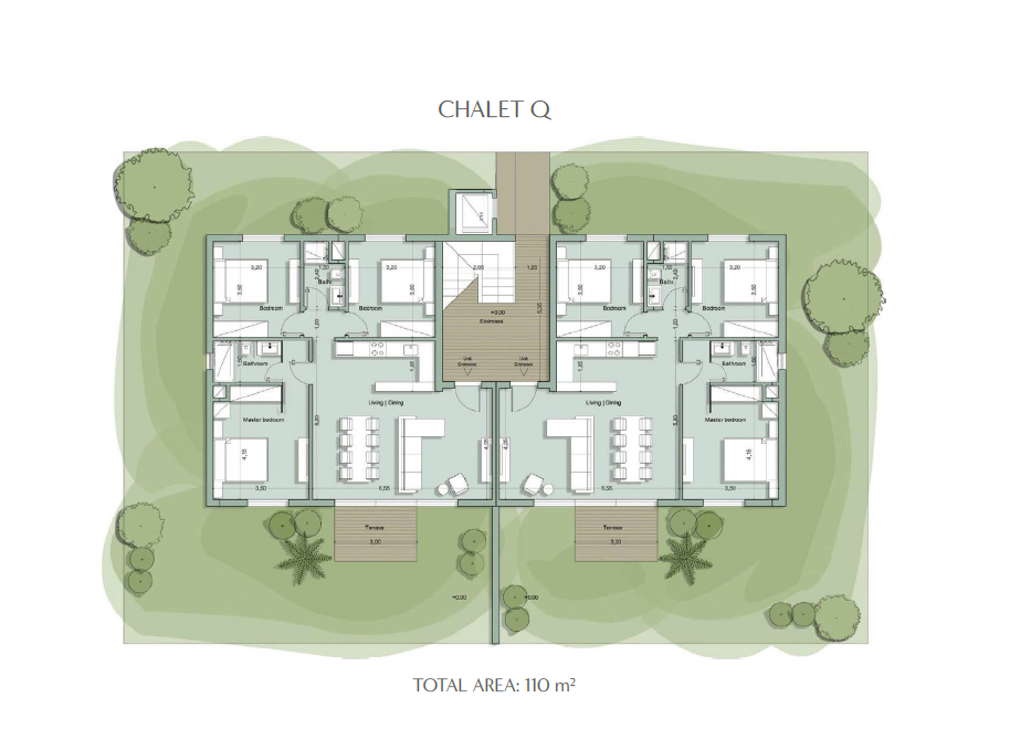Floor plan for chalet at Il Monte Galala