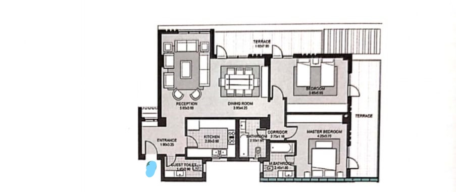 Floor plan for apartment at Sky Condos