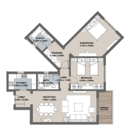 Floor plan for apartment at The Loft