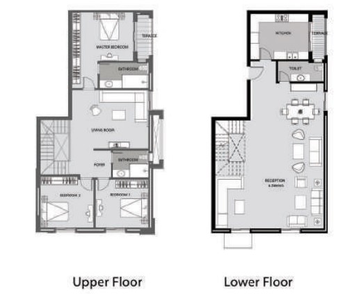 Floor plan for duplex at De Joya 3