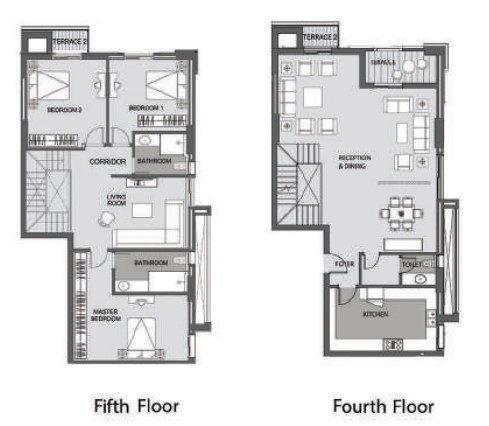 Floor plan for duplex at De Joya 3