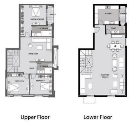 Floor plan for duplex at De Joya 3