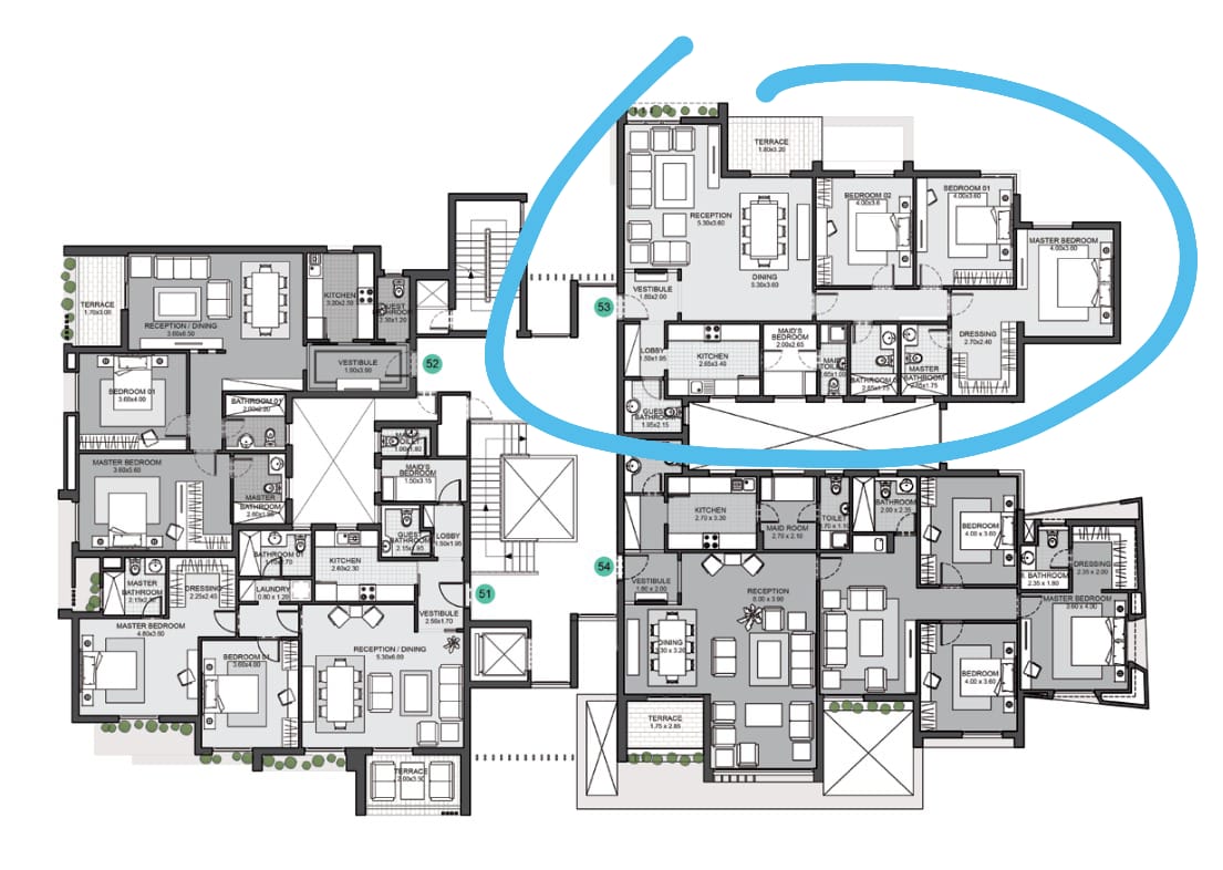 Floor plan for apartment at Eastown Residence