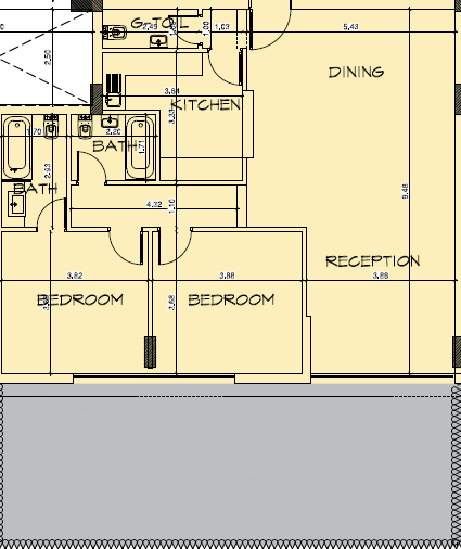 Floor plan for apartment at Bloomfields