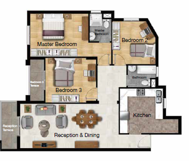 Floor plan for apartment at Ashgar City