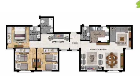 Floor plan for apartment at Ashgar City
