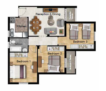 Floor plan for apartment at Ashgar City