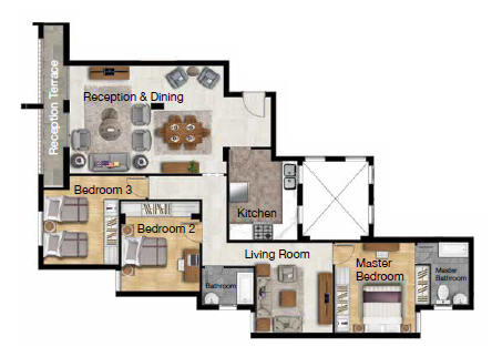 Floor plan for apartment at Ashgar City