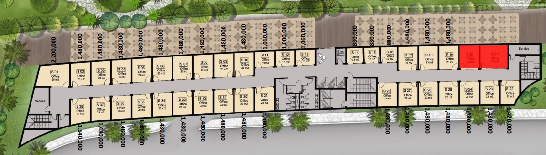 Floor plan for  at De joya 2 strip mall