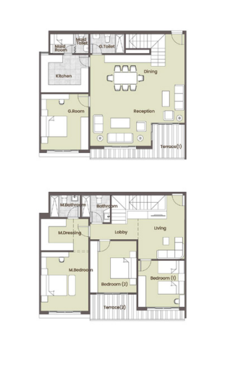 Floor plan for duplex at Azad Views