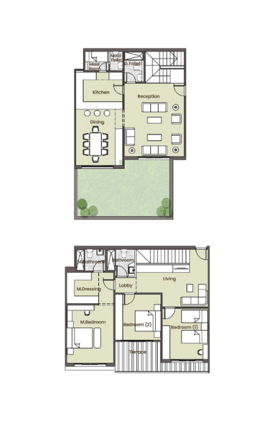 Floor plan for duplex at Azad Views