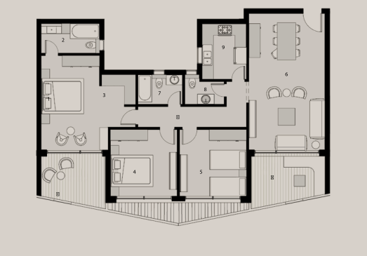 Floor plan for apartment at The Median Residences