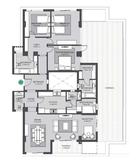 Floor plan for penthouse at Sky Condos Phase 3, Villette