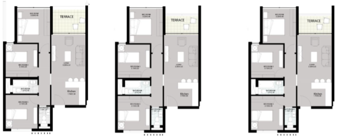 Floor plan for apartment at Smeralda Bay Sidi Heneish -Sbay