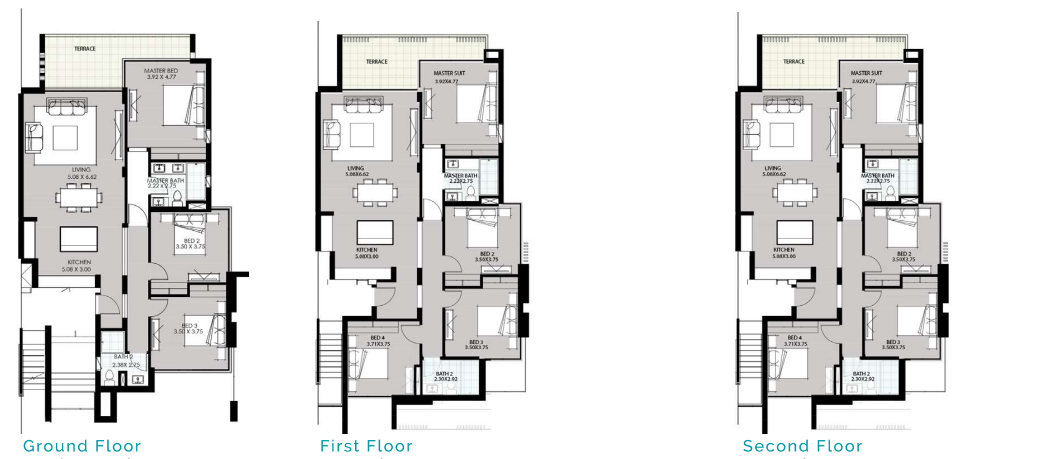 Floor plan for chalet at Smeralda Bay Sidi Heneish -Sbay