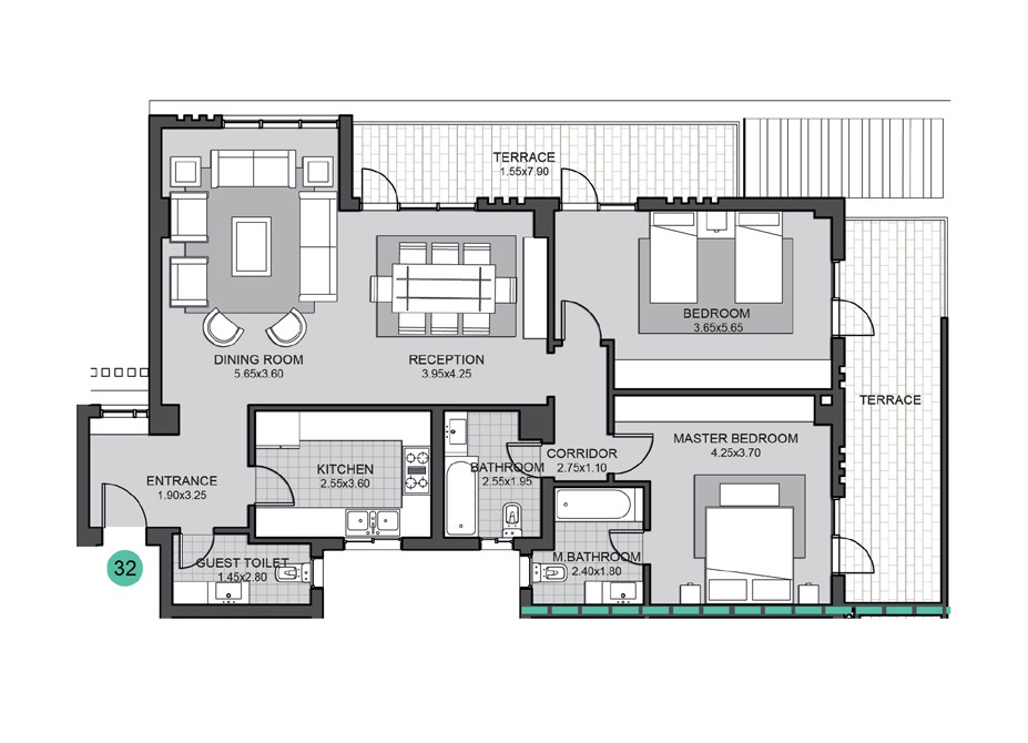 Floor plan for apartment at Villette