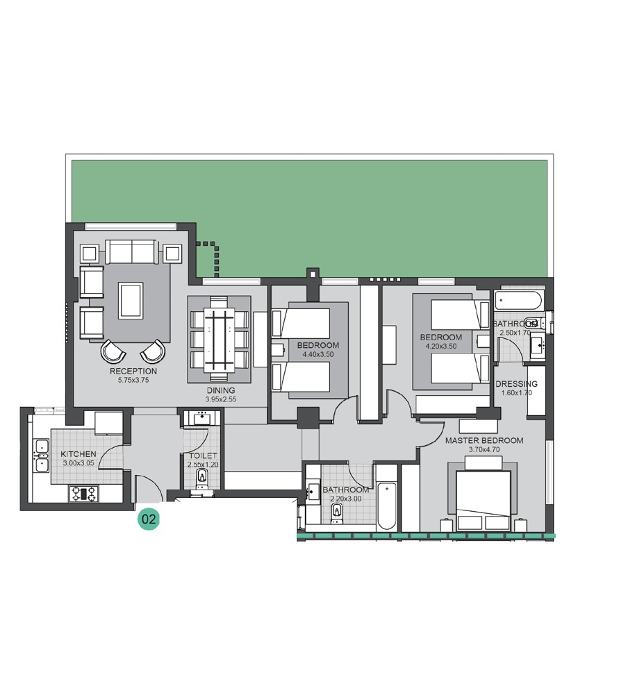 Floor plan for apartment at Villette