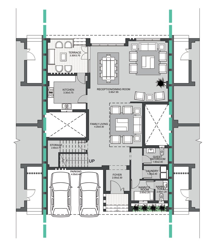 Floor plan for penthouse at Villette