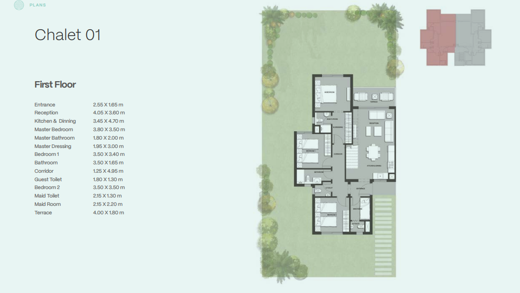 Floor plan for chalet at Seazen