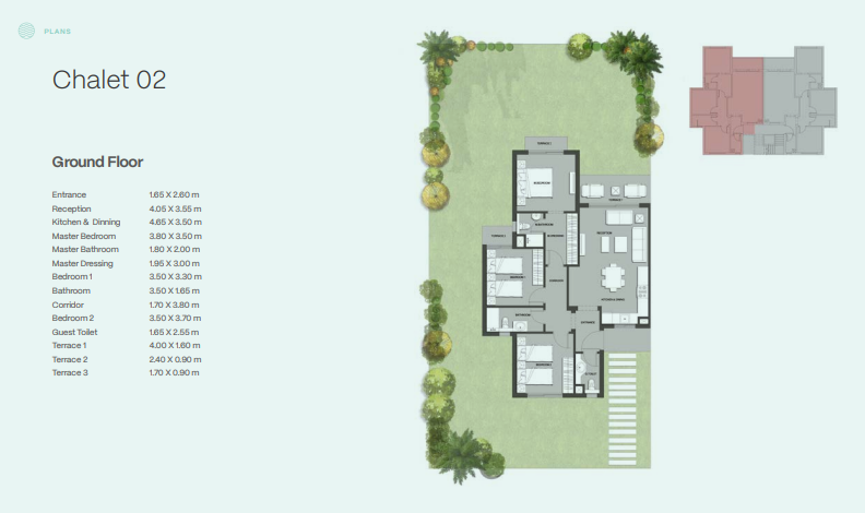 Floor plan for chalet at Seazen