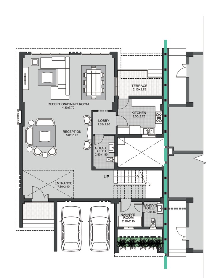Floor plan for duplex at Villette
