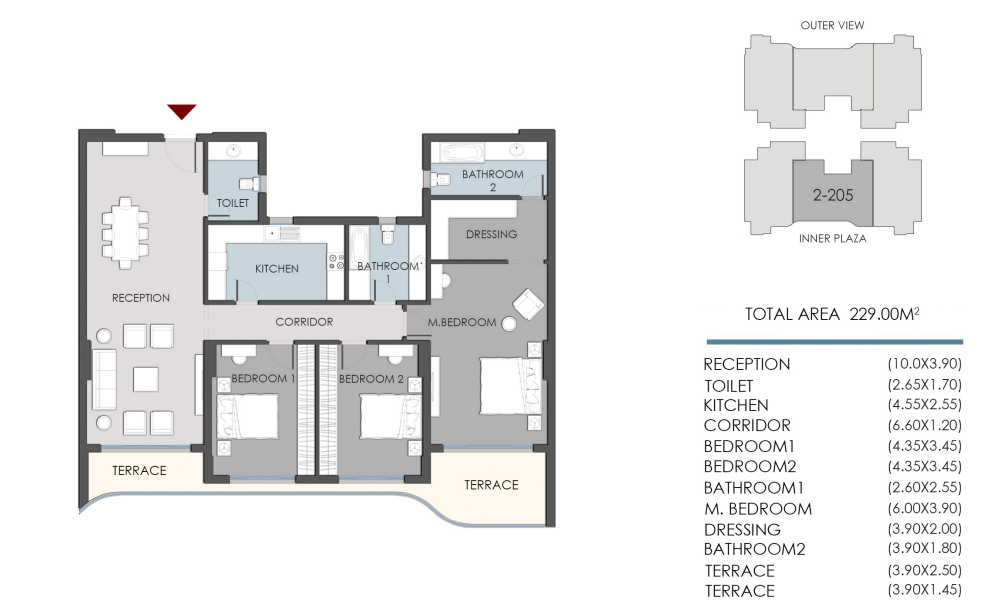 Floor plan for apartment at RIVAN