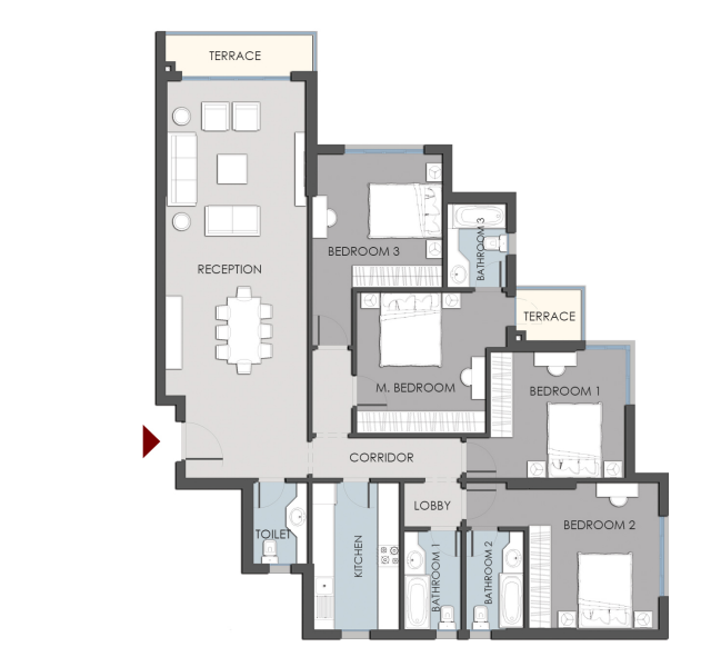 Floor plan for apartment at RIVAN