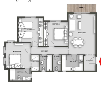Floor plan for penthouse at Mountain View ICity New Cairo