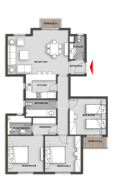 Floor plan for penthouse at Mountain View ICity New Cairo