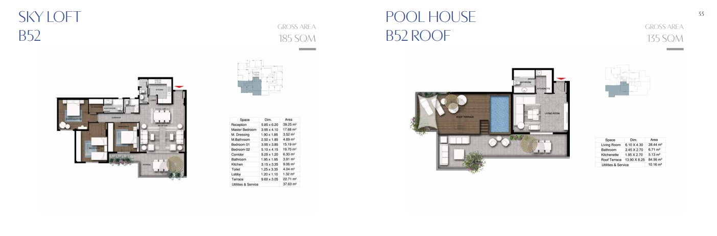 Floor plan for penthouse at Club Park- ICity New Cairo