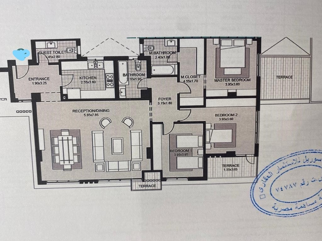 Floor plan for apartment at Sky Condos