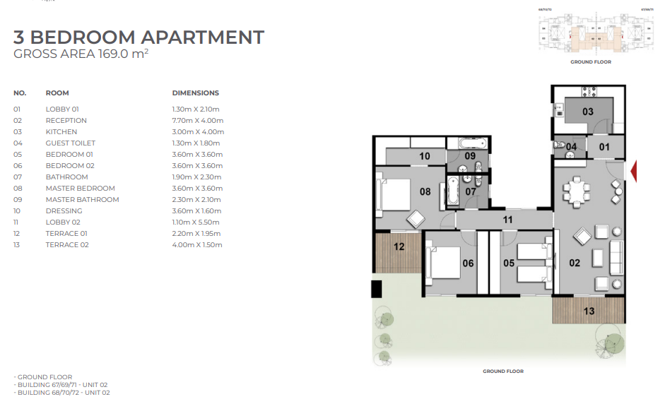 Floor plan for apartment at Il Bosco New Capital