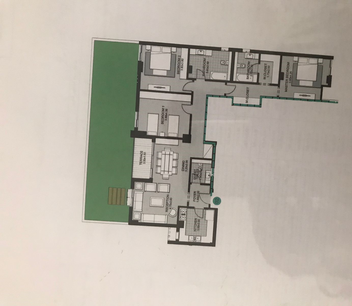 Floor plan for apartment at Sky Condos
