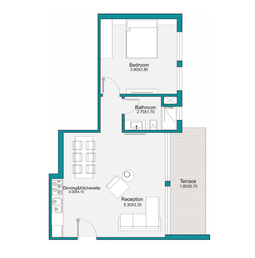 Floor plan for apartment at Bloomfields