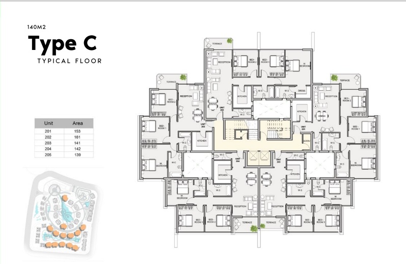 Floor plan for apartment at Atika