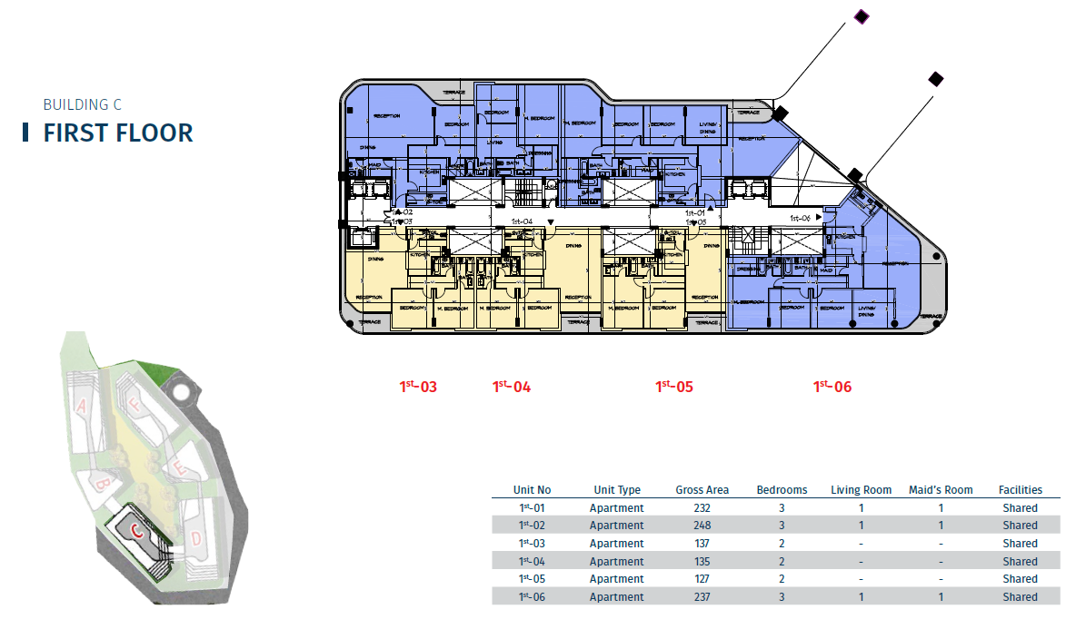 Floor plan for apartment at Bloomfields