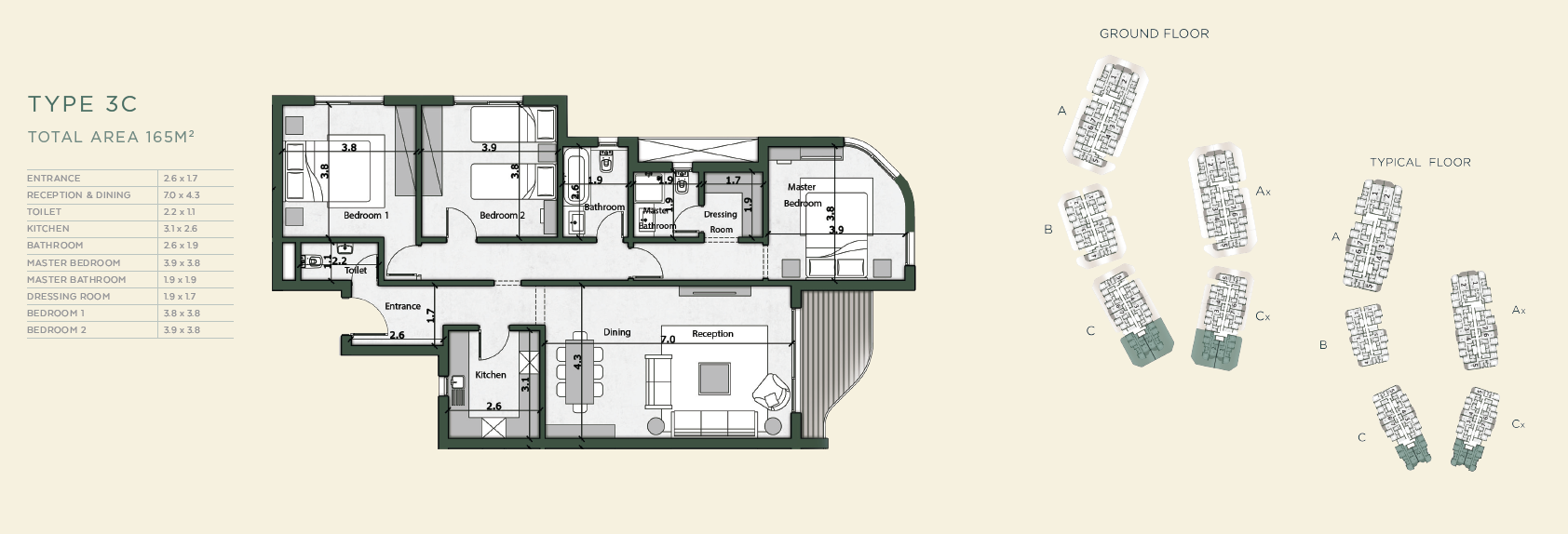 Floor plan for apartment at Bloomfields