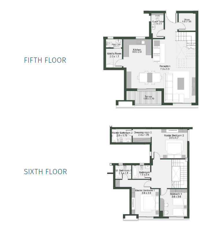 Floor plan for duplex at Bloomfields