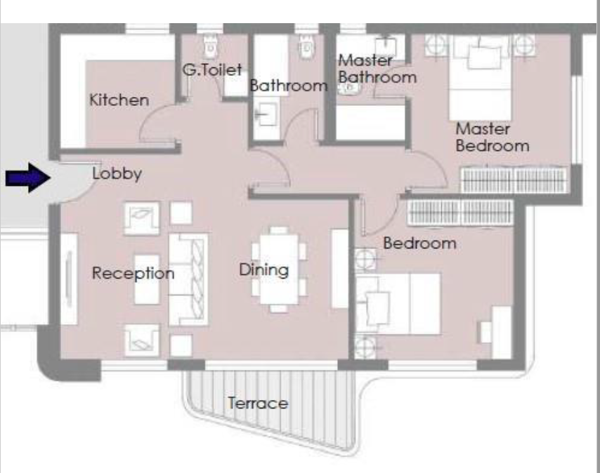 Floor plan for apartment at Palm Hills New Cairo